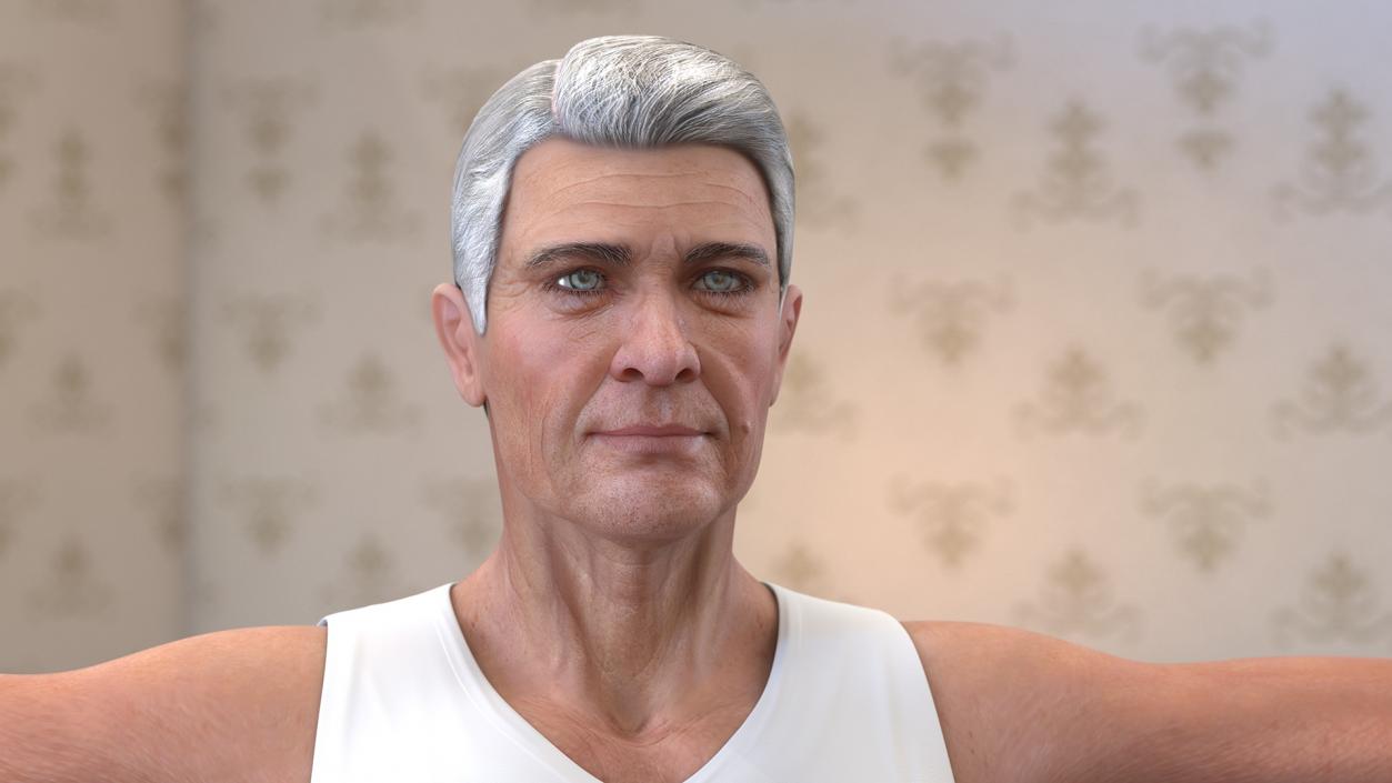 3D model Old Man Underwear Neutral Pose