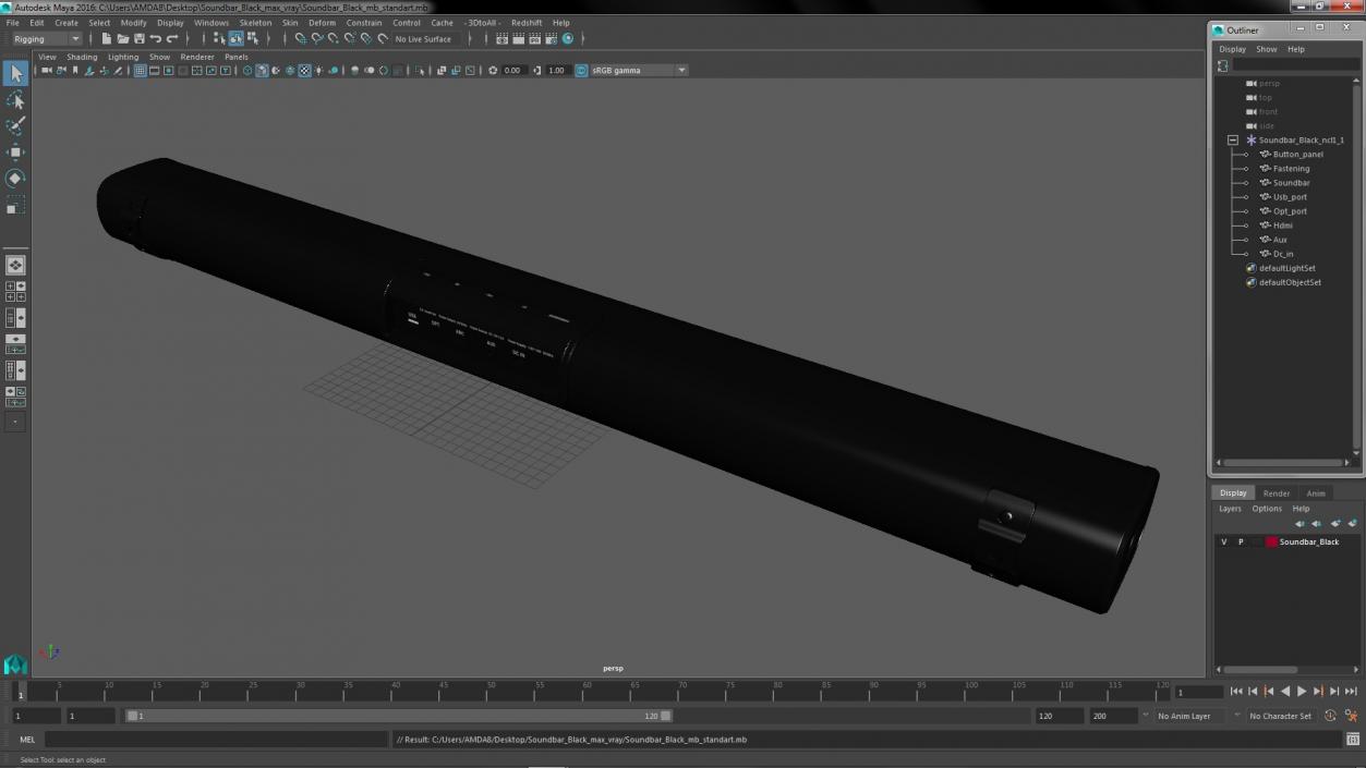 Soundbar Black 3D model