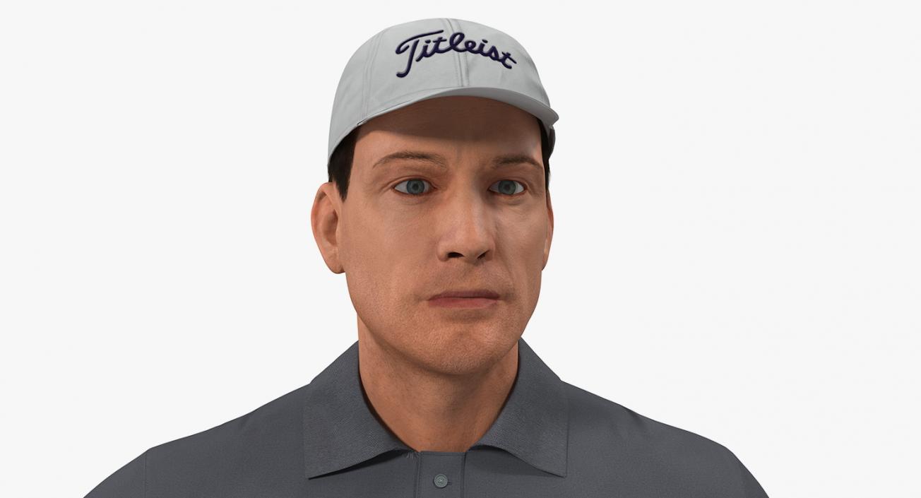Golf Player 2 with Fur Rigged 3D model