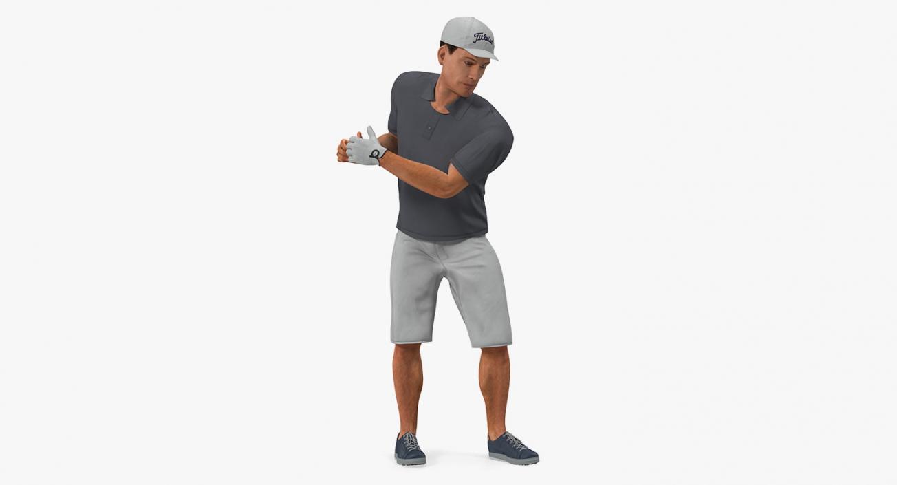 Golf Player 2 with Fur Rigged 3D model