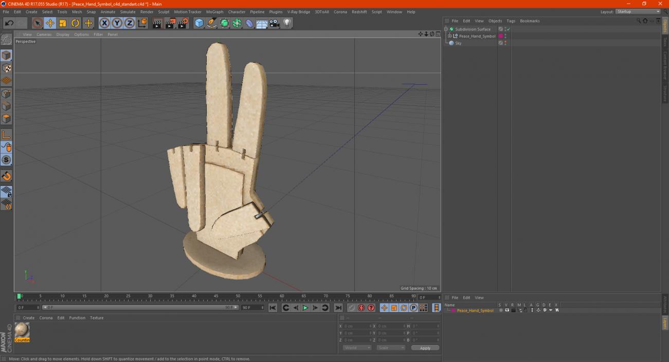 Peace Hand Symbol 3D
