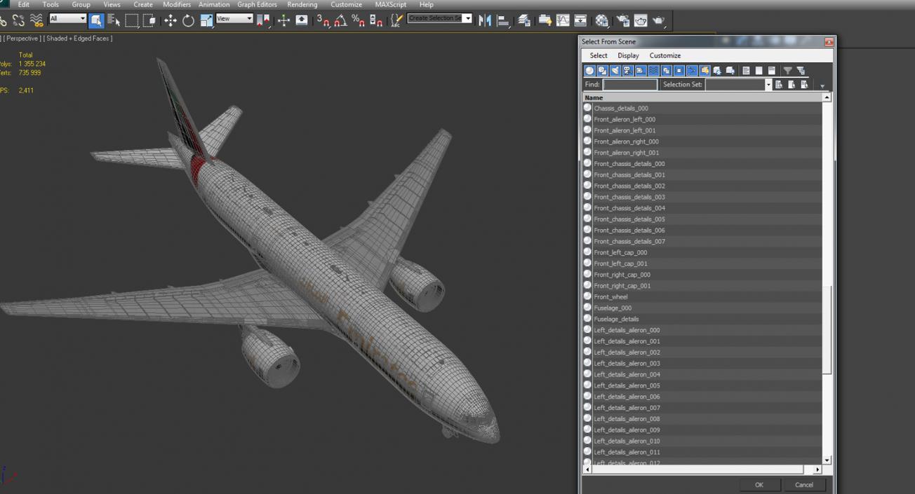 Boeing 777 200ER Emirates Airlines 3D model