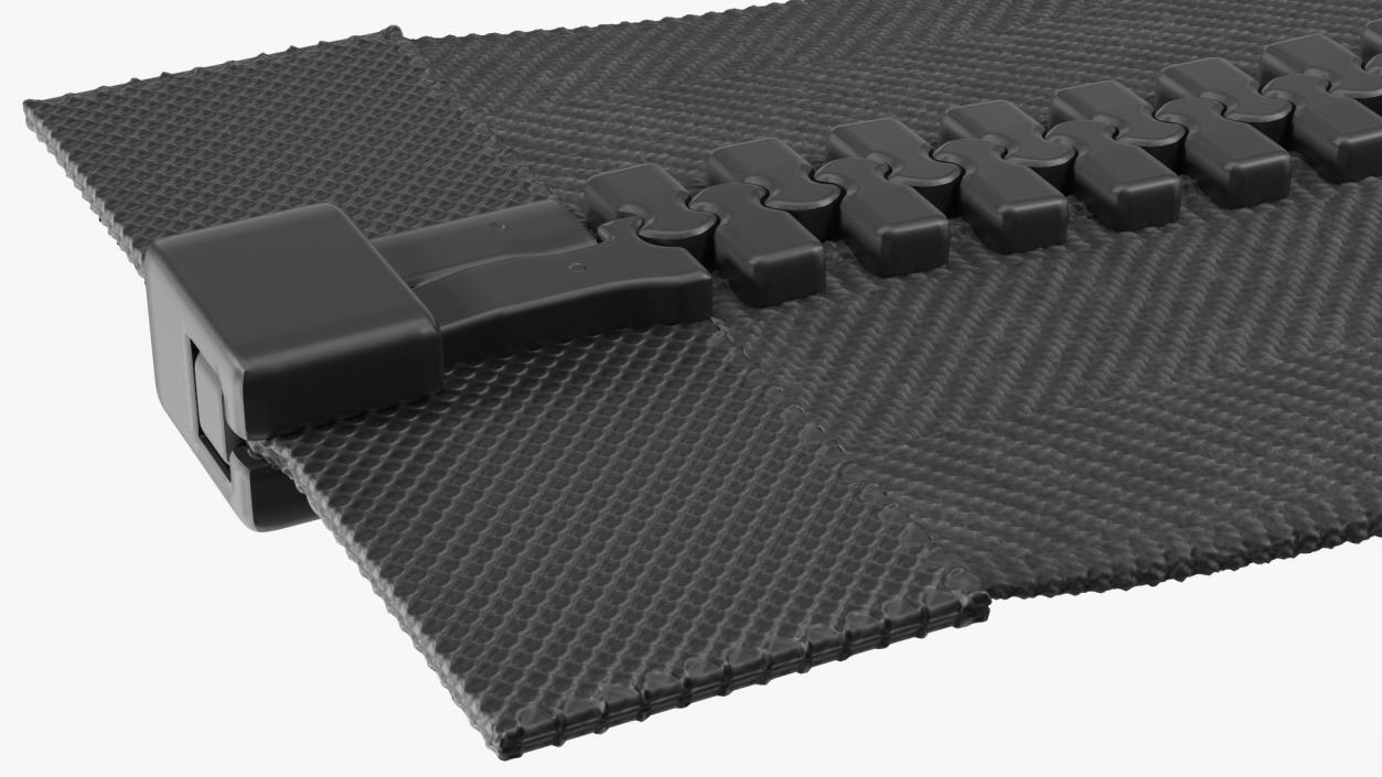 3D Close Zipper without Slider Black model