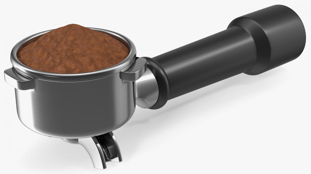 3D model Portafilter with Ground Coffee