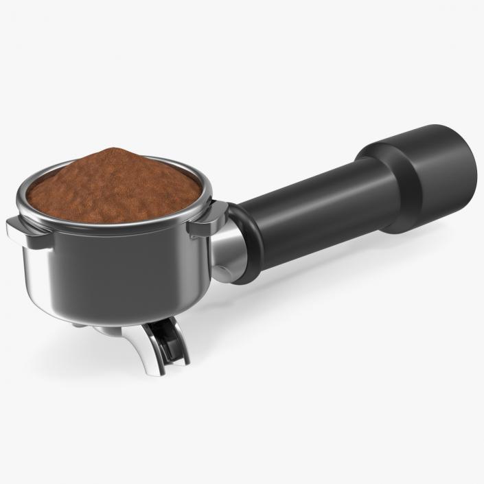3D model Portafilter with Ground Coffee