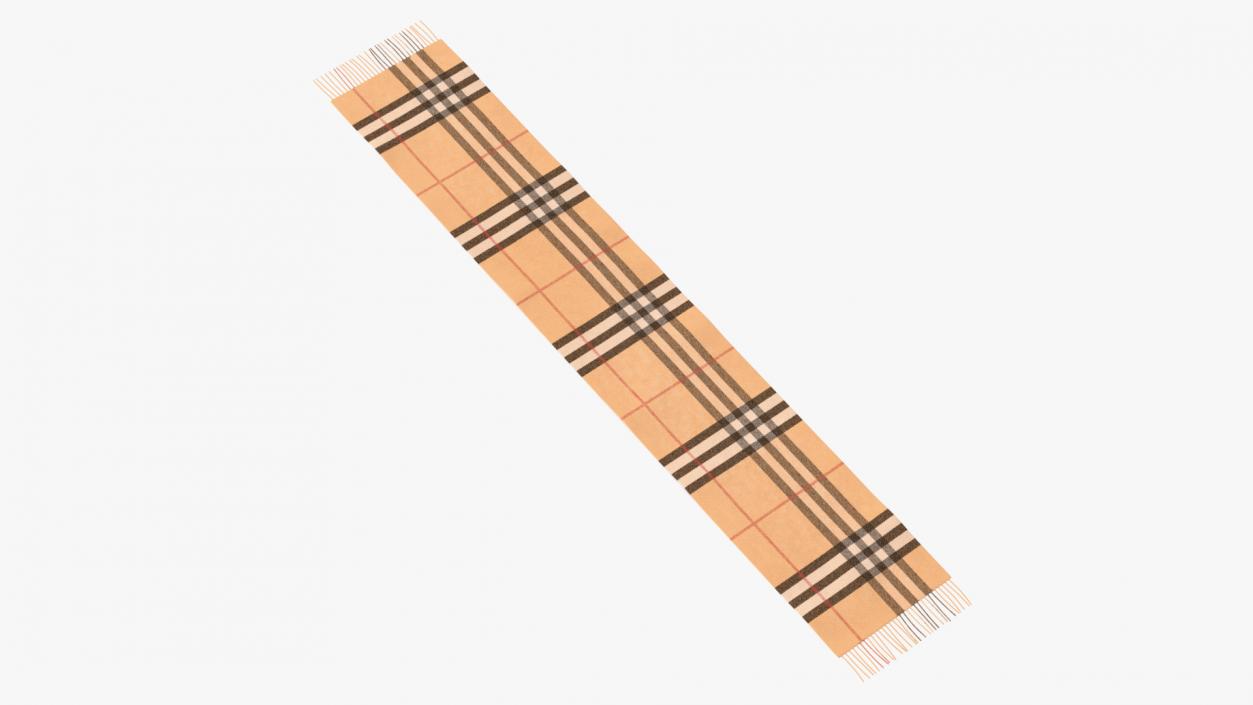 Check Scarf Beige 3D