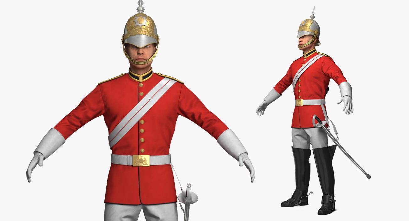 Queens Royal Soldier Lifeguards Cavalry 3D model