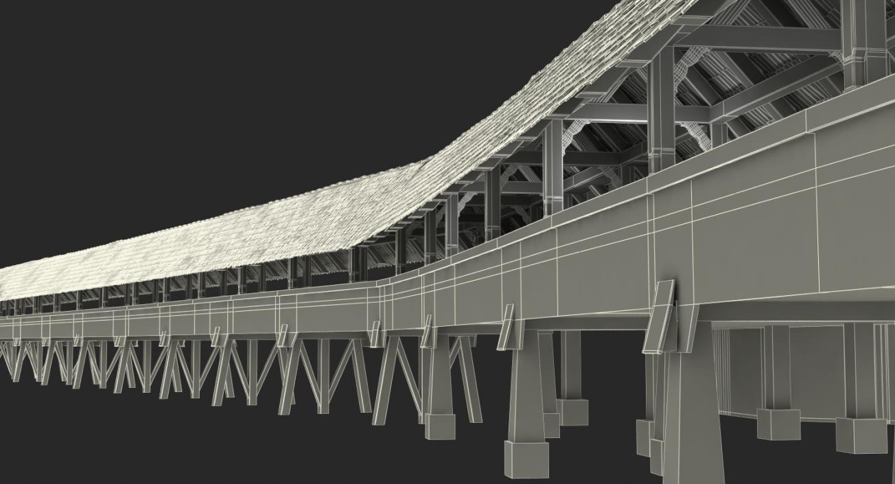 3D Chapel Bridge Wooden Footbridge