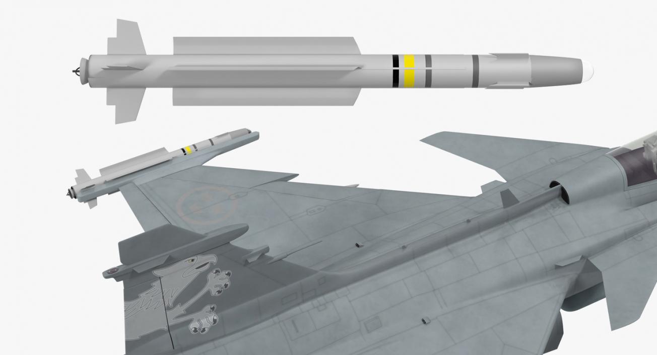 3D model Fighter Aircraft Saab JAS 39 Gripen