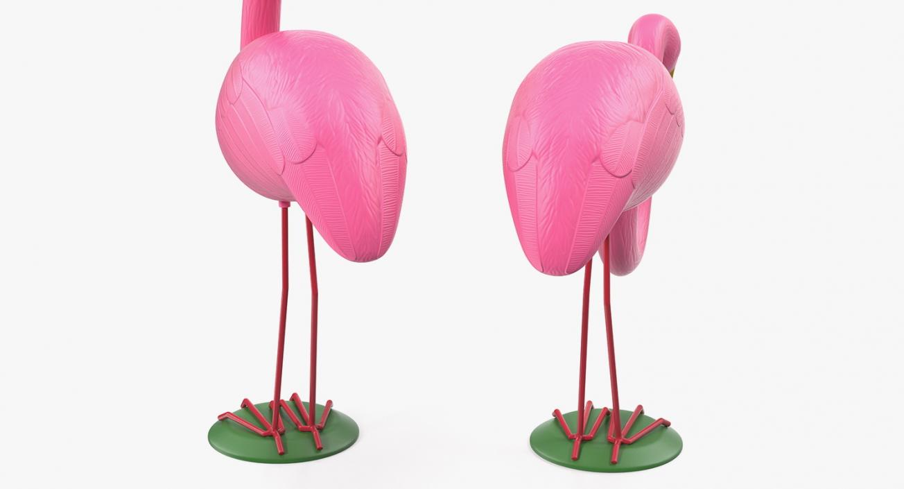 Pink Flamingo Lawn Decor 3D model