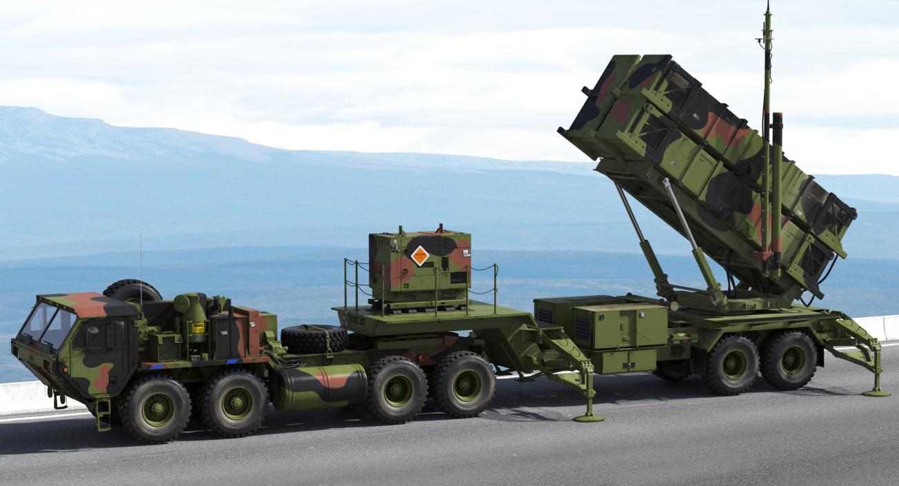 MIM-104 Patriot Surface to Air Missile SAM Rigged 3D model