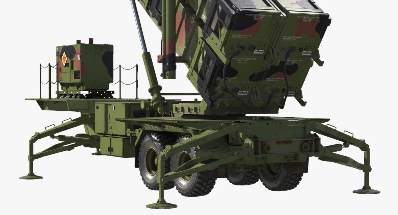 MIM-104 Patriot Surface to Air Missile SAM Rigged 3D model