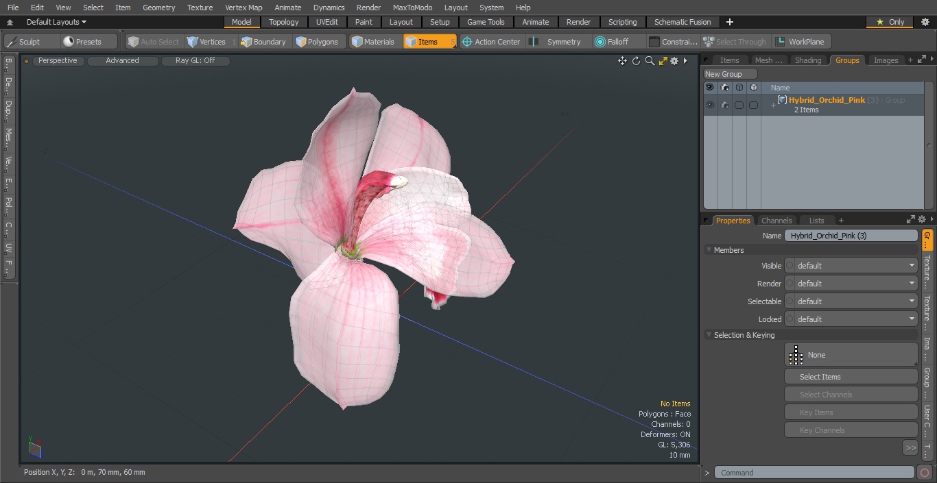 3D Hybrid Orchid Pink model