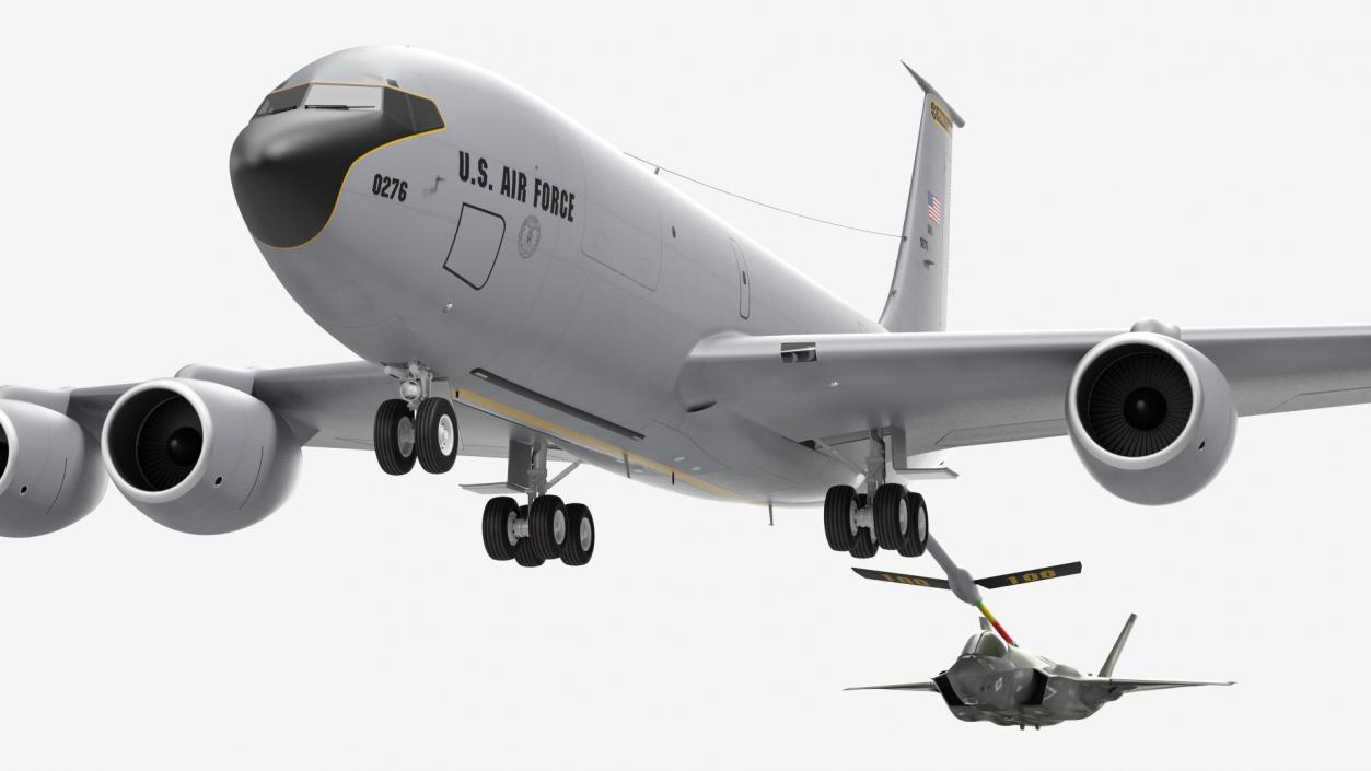 3D model Boeing KC 135 Stratotanker with F35 Lightning II Rigged