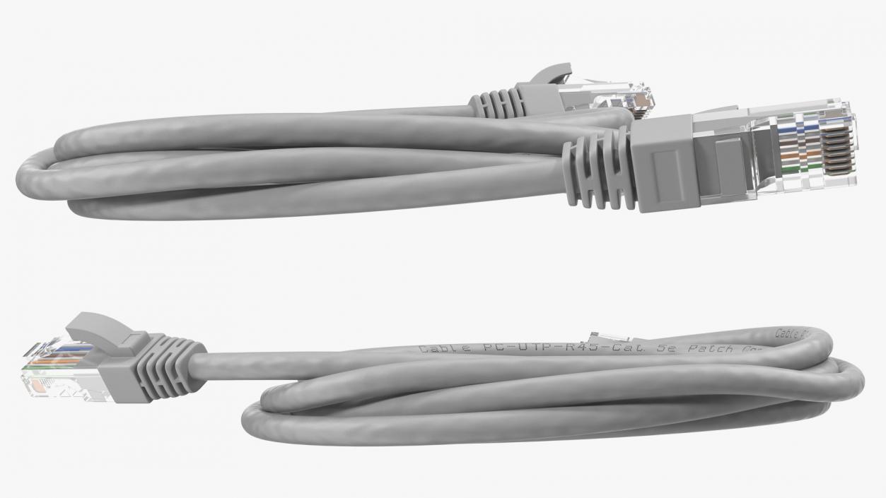 3D RJ45 Cable White