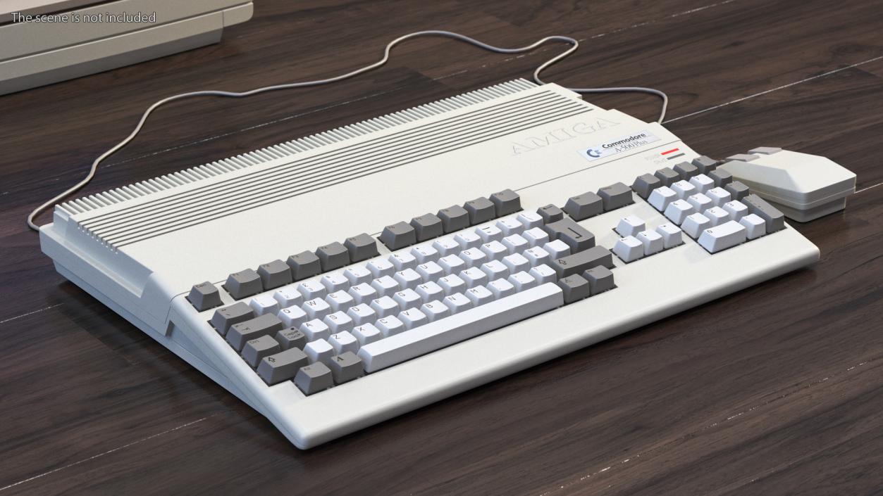 3D Commodore Amiga 500 Computer with Monitor