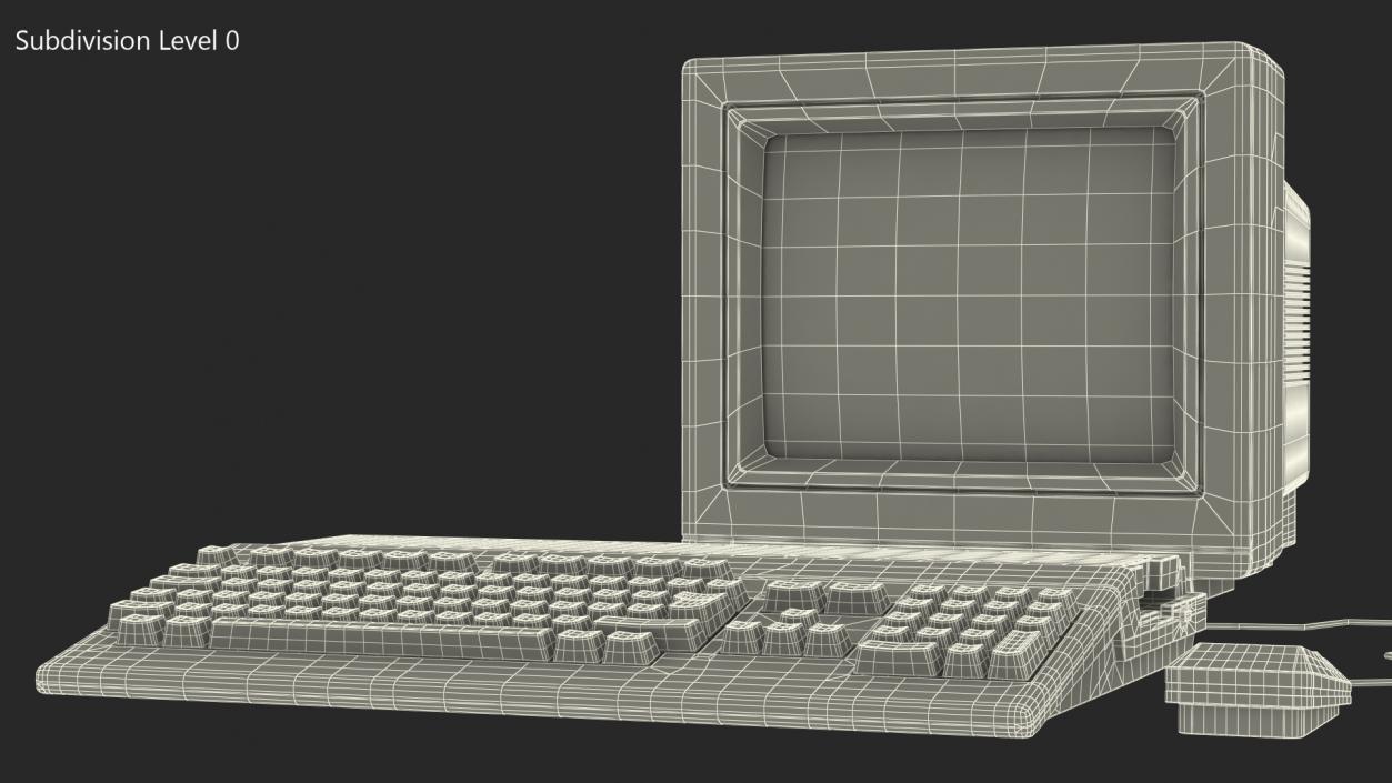 3D Commodore Amiga 500 Computer with Monitor