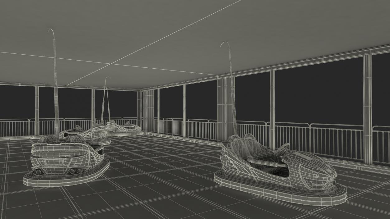 Bumper Cars Bertazzon Pavilion Platform 3D model