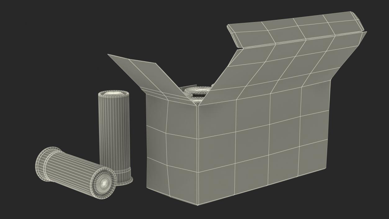 3D model Box of 16 Gauge Shotgun Shells