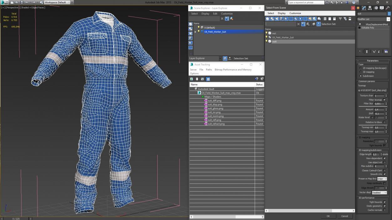 3D Oil Field Worker Suit
