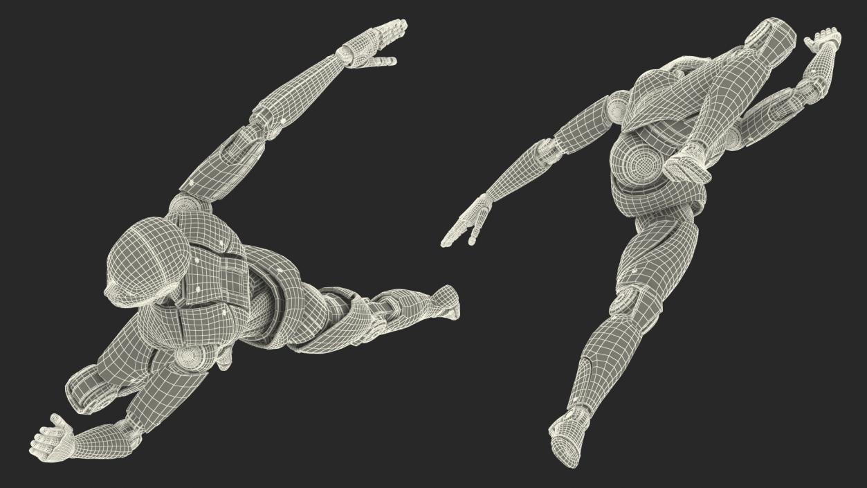 Female Cyborg Run Pose 3D