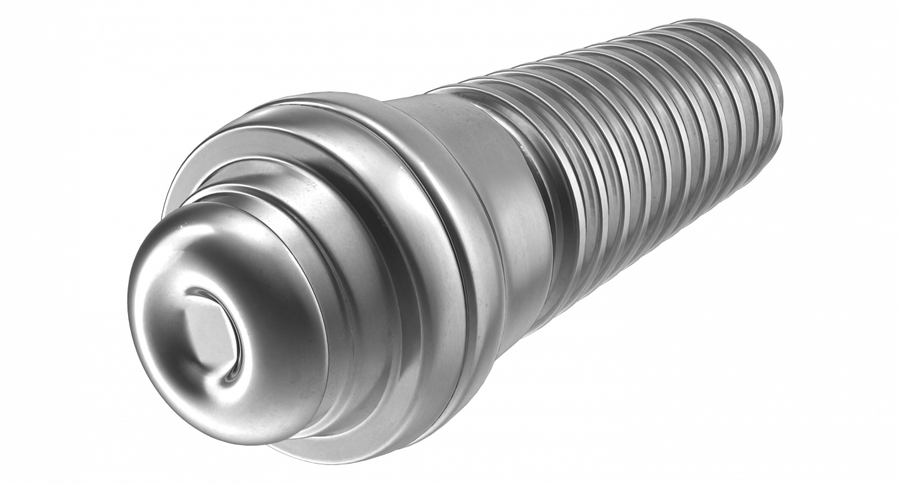 3D Dental Implant Screw and Abutment model