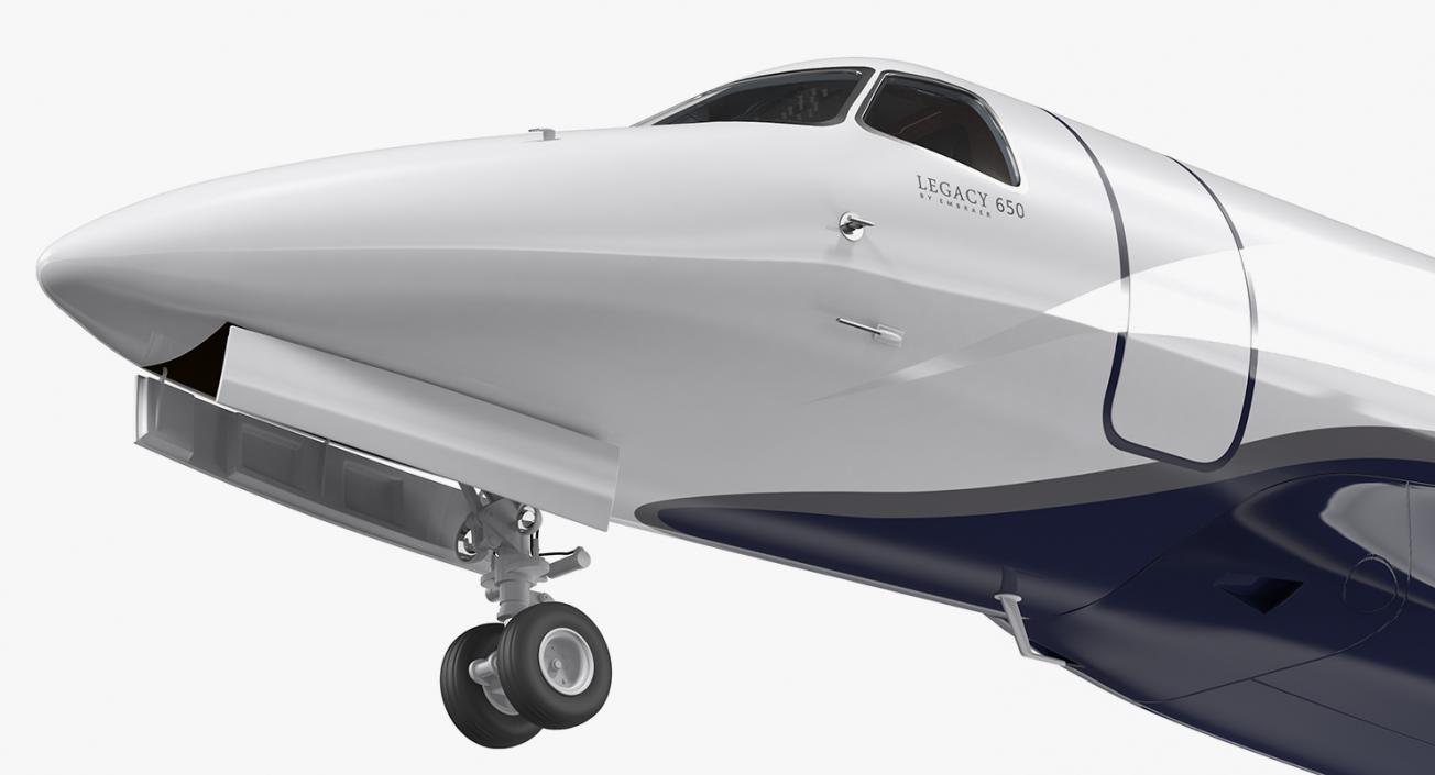 3D Private Jet Embraer Legacy 650E Rigged model