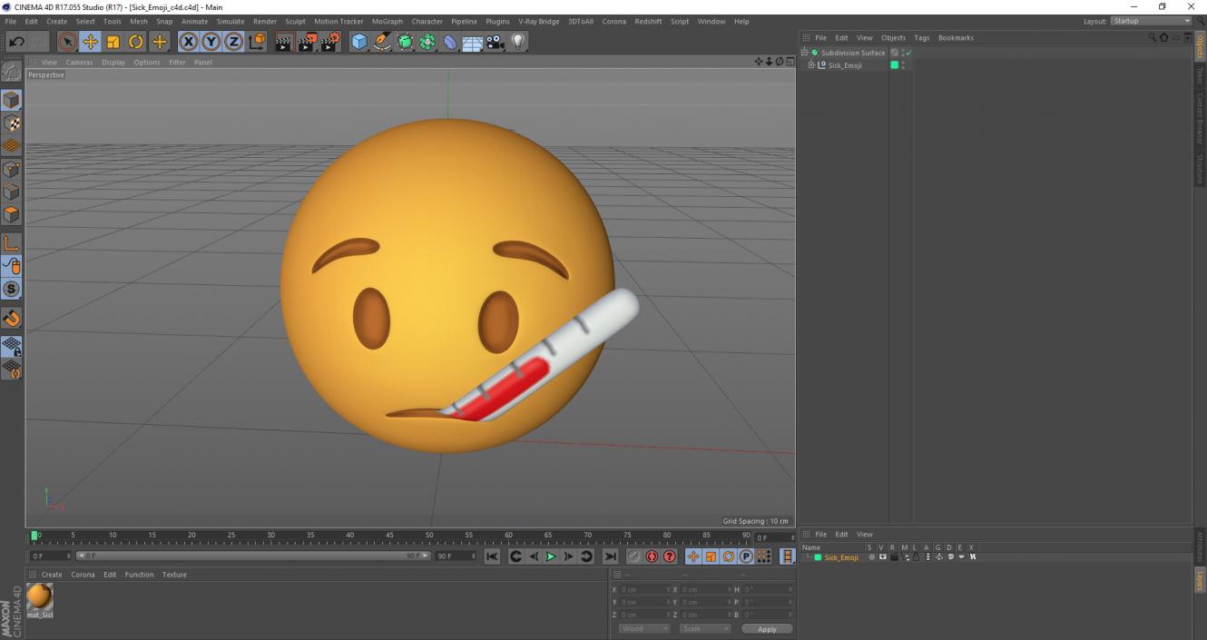 3D model Sick Emoji