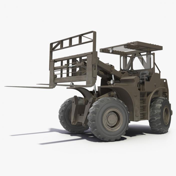 Military Forklift Rigged 3D model