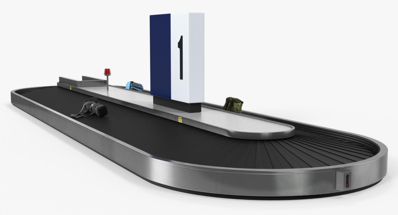 3D Belt Conveyor Baggage Rigged model