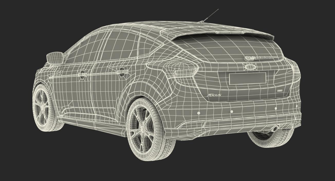 Ford Focus Hatchback 2015 Rigged 3D