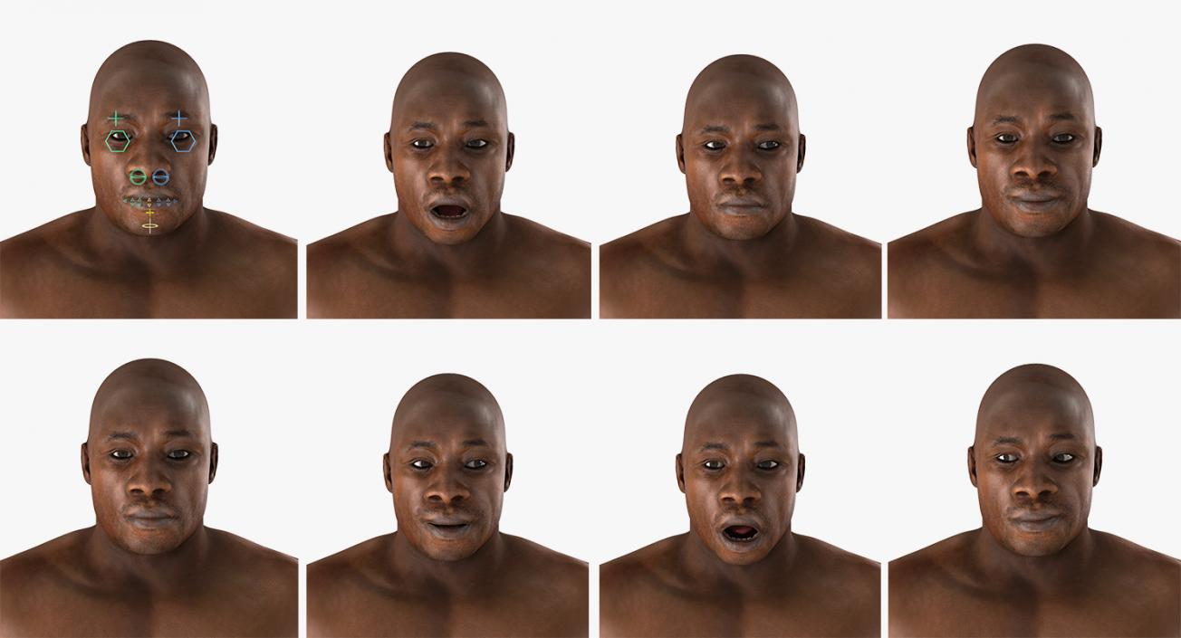 3D African American Boxer 2 Rigged