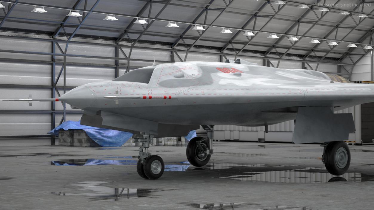 Russian Heavy Strike Unmanned Bomber S-70 Okhotnik Rigged 3D