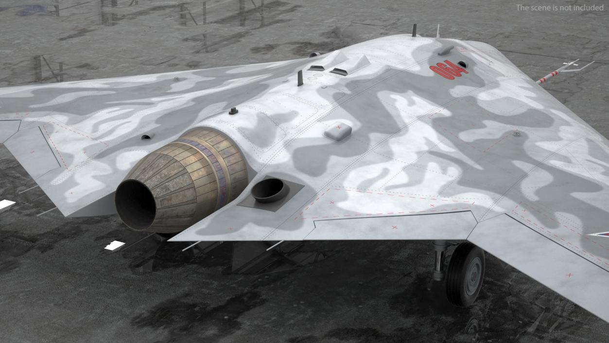 3D Russian Heavy Strike Unmanned Bomber S-70 Okhotnik Rigged for Maya