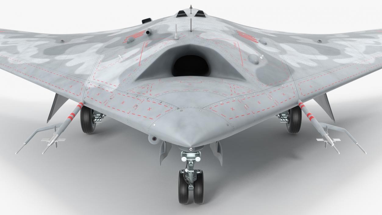 3D Russian Heavy Strike Unmanned Bomber S-70 Okhotnik Rigged for Maya