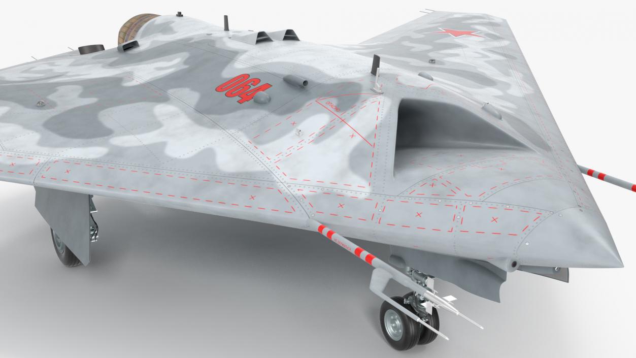 Russian Heavy Strike Unmanned Bomber S-70 Okhotnik Rigged 3D