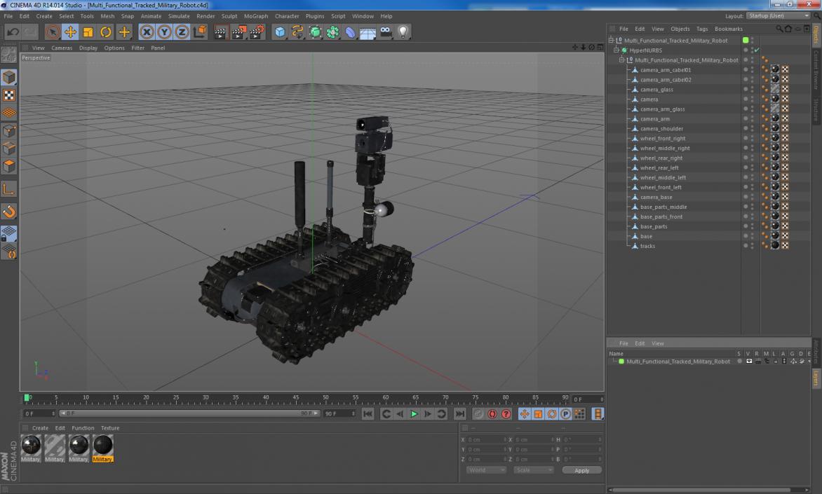 Multi Functional Tracked Military Robot 3D model