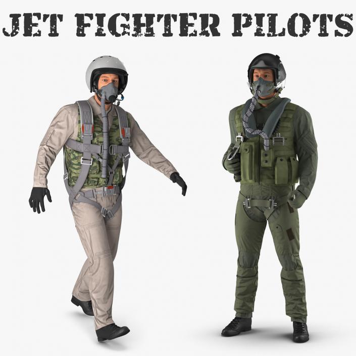 Jet Fighter Pilots Collection 3D model