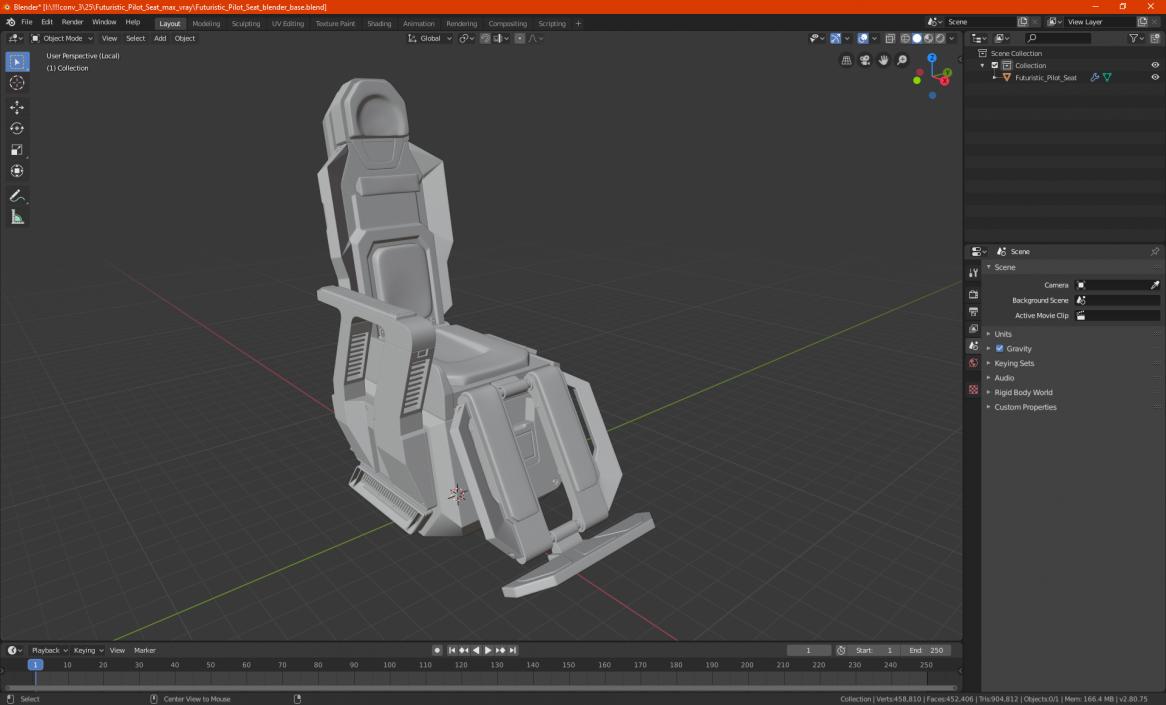 3D Futuristic Pilot Seat