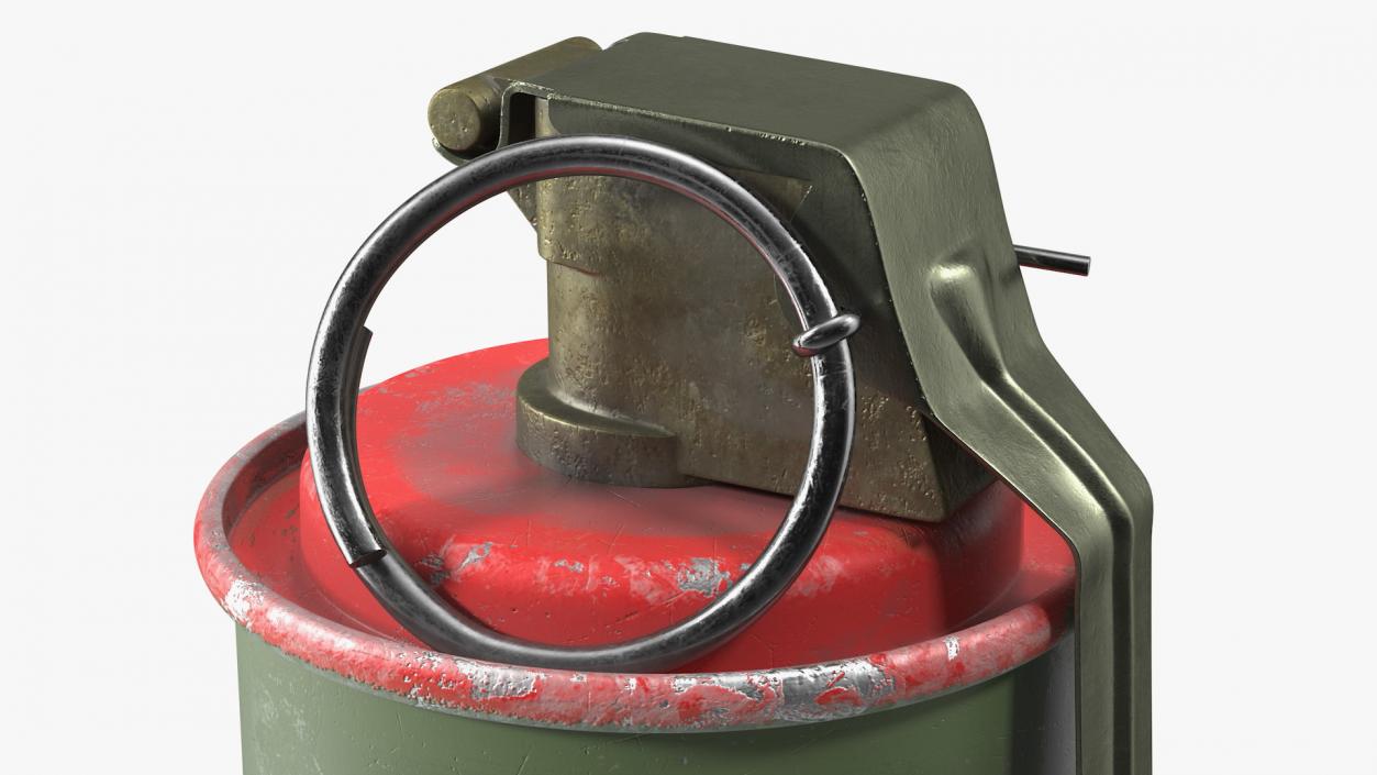 3D model M18 Smoke Grenade Red Old