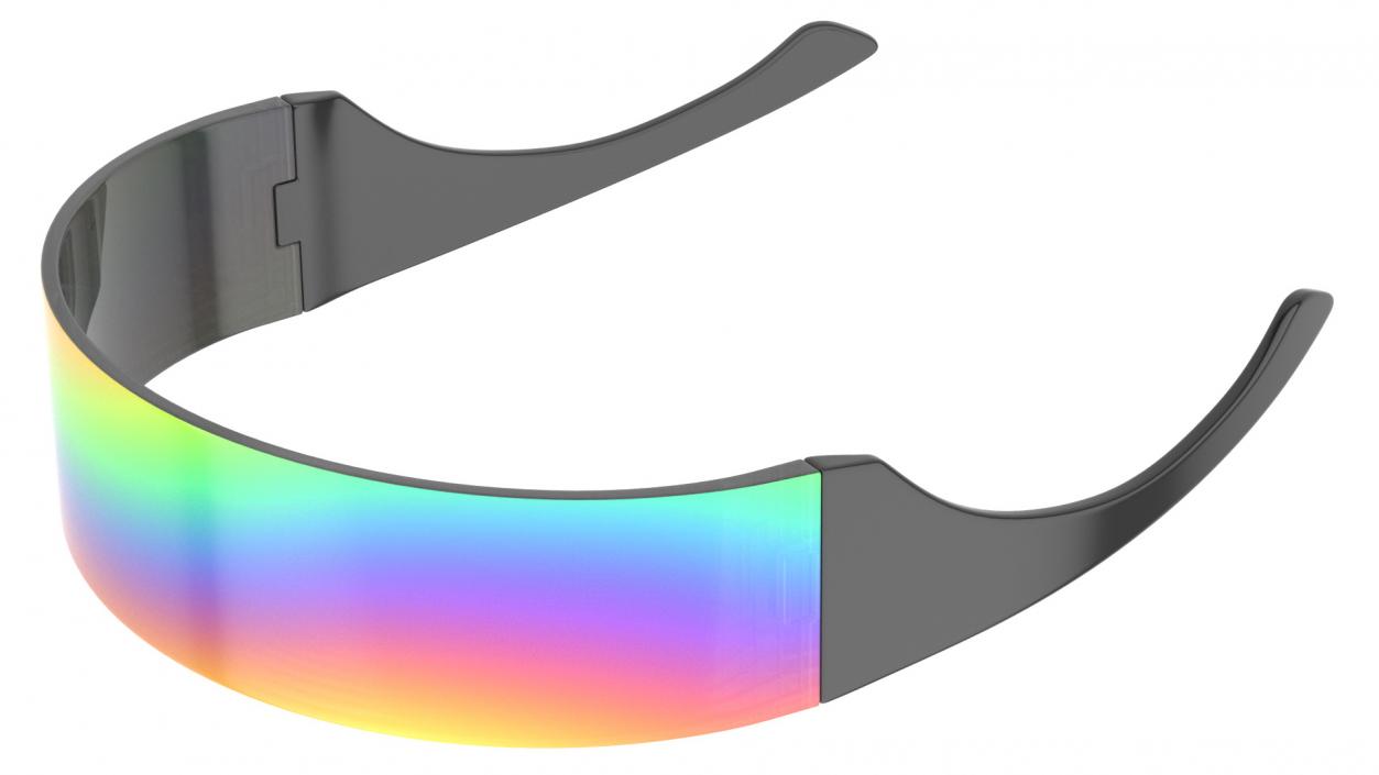 3D Futuristic Rainbow Shield Sunglasses
