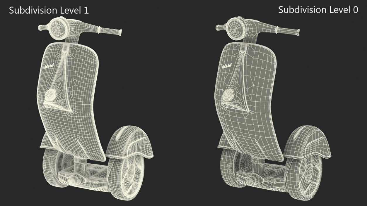Z-Scooter Vespa Yellow Rigged 3D model