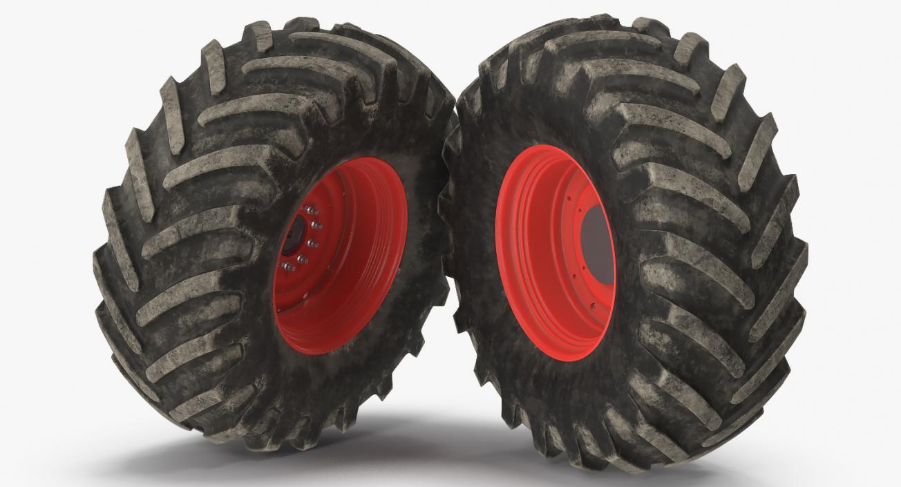 3D Tractor Big Dirty Wheel model