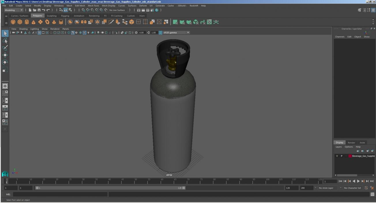 3D model Beverage Gas Supplies Cylinder