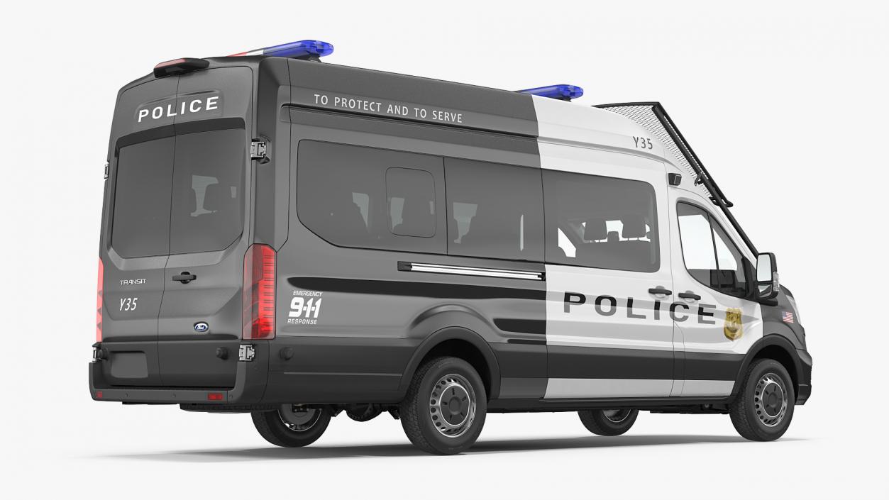 3D model Ford Transit Police Van 2020 Rigged