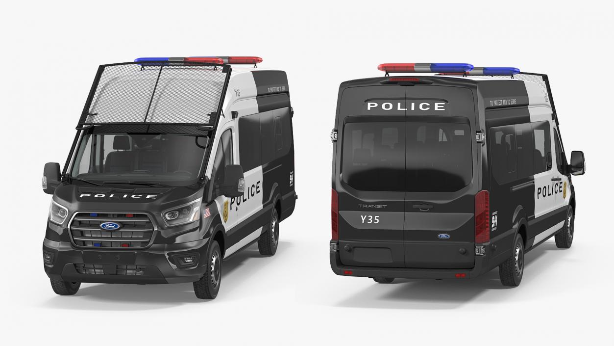 3D model Ford Transit Police Van 2020 Rigged