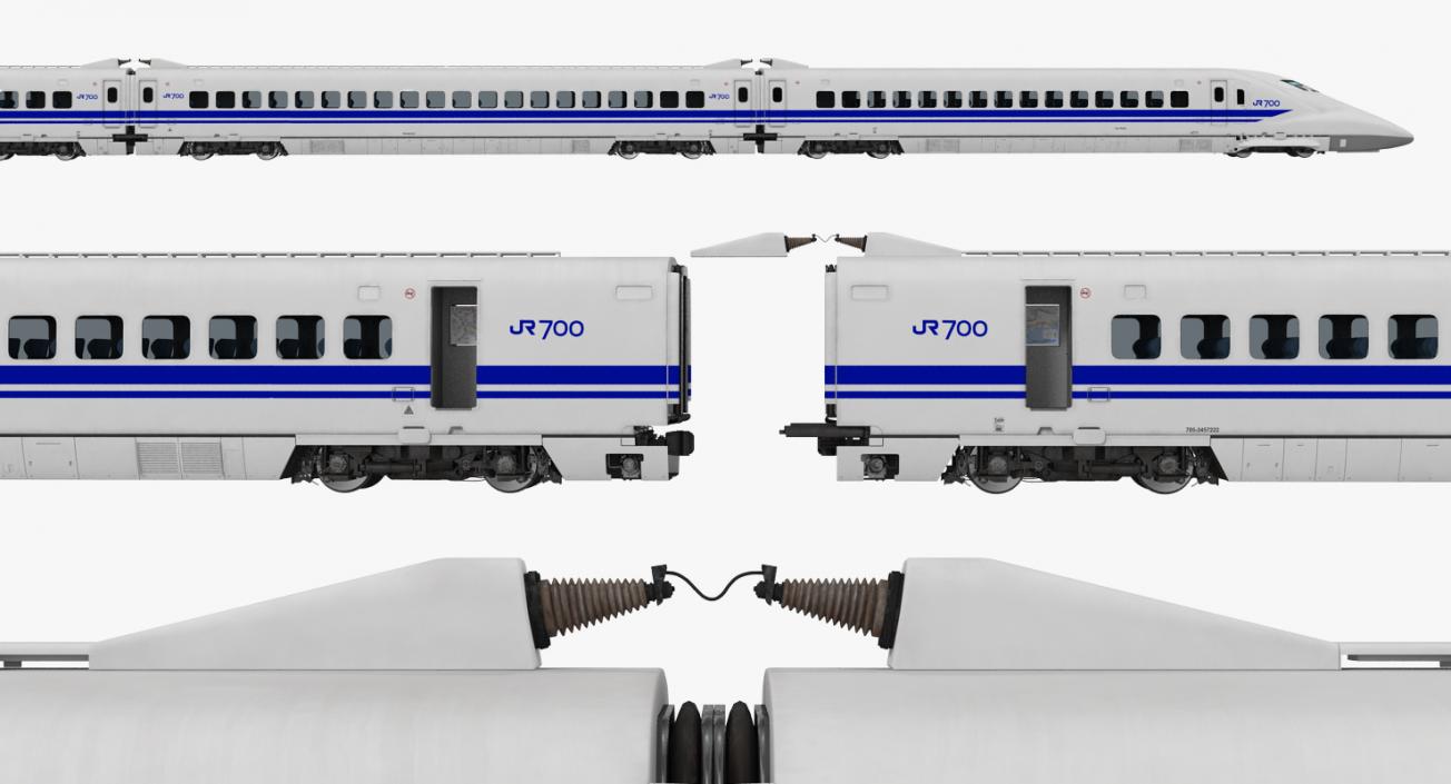 3D model Bullet Train JR700 Japan Railways Rigged