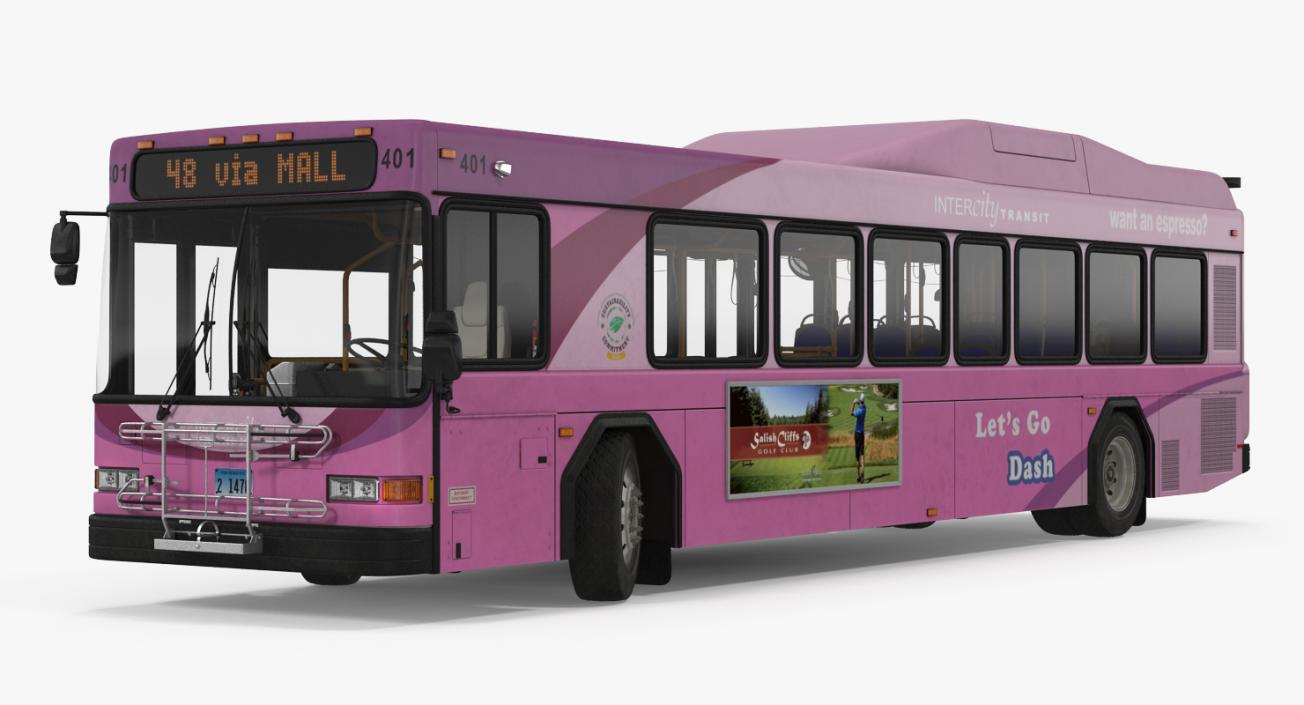 3D model Gillig Low Floor Diesel Electric Hybrid Bus Rigged