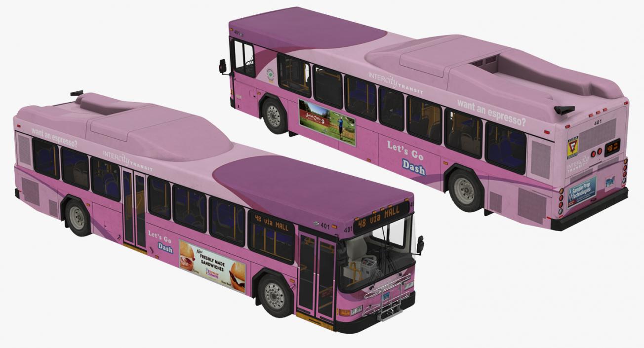 3D model Gillig Low Floor Diesel Electric Hybrid Bus Rigged