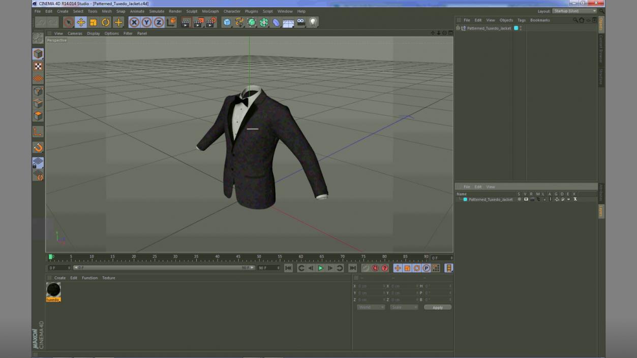 3D Patterned Tuxedo Jacket model